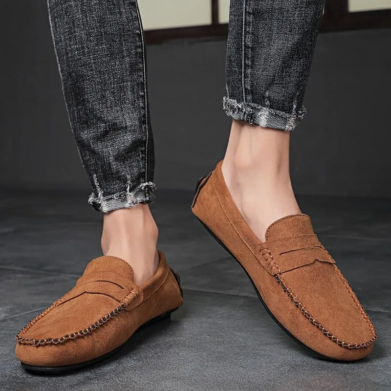 Лоферы замшевые мужские Penny Driving Loafers, желто-коричневый SayfuR — фото 4