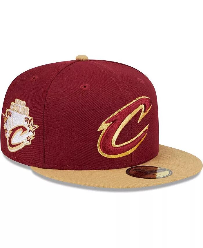 

Мужская винно-золотая кепка Cleveland Cavaliers Gameday Gold Pop Stars 59Fifty New Era, красный