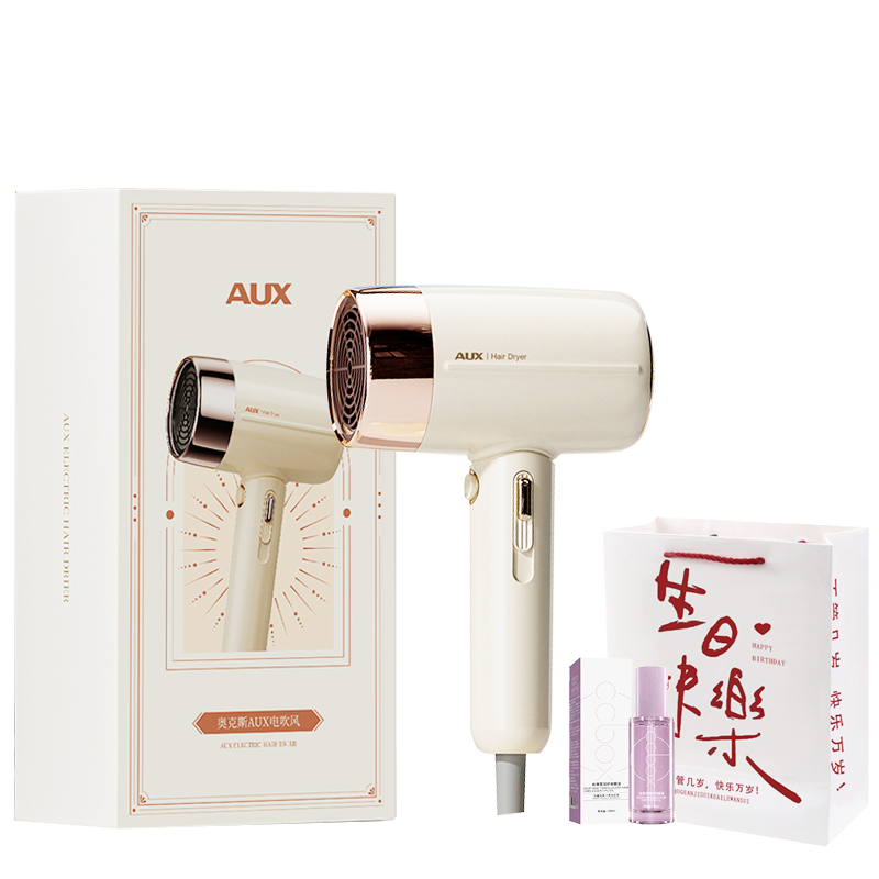 

Фен 800Вт с отрицательными ионами для ухода за волосами AAB-08AP02 Aux, Basic [Birthday Limited Gift Bag + Essential Oil]