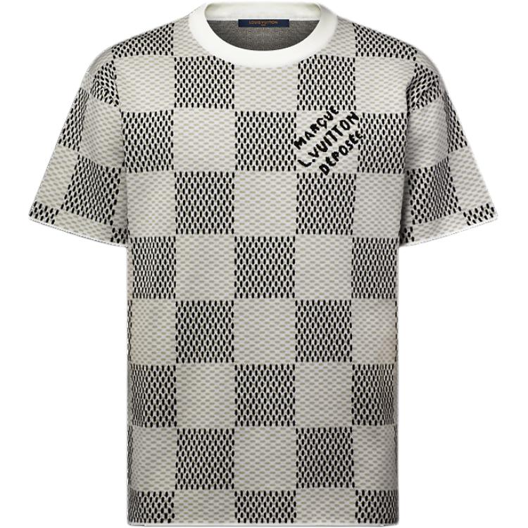 Damier Jacquard Short-Sleeved Crewneck LOUIS VUITTON, мультиколор — фото 3