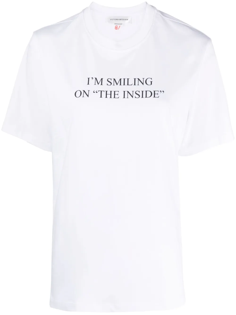 

Футболка с принтом 'I'm Smiling on the Inside' VICTORIA BECKHAM, белый