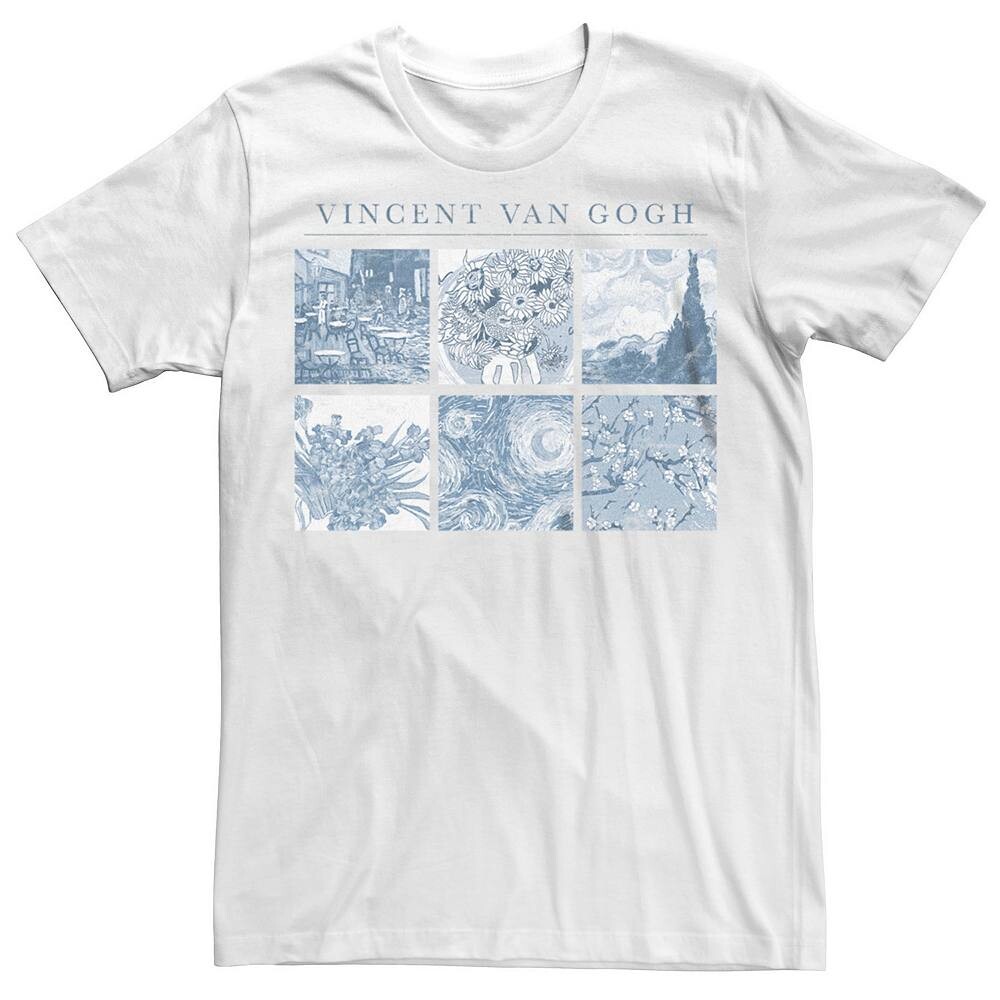 

Мужская синяя футболка с вставками Vincent Van Gogh Generic, белый