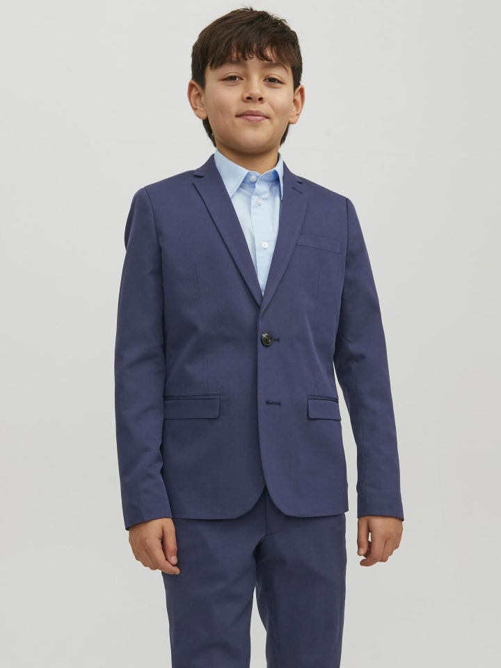 JACK & JONES Junior Однобортный пиджак средневекового синего цвета — фото 3
