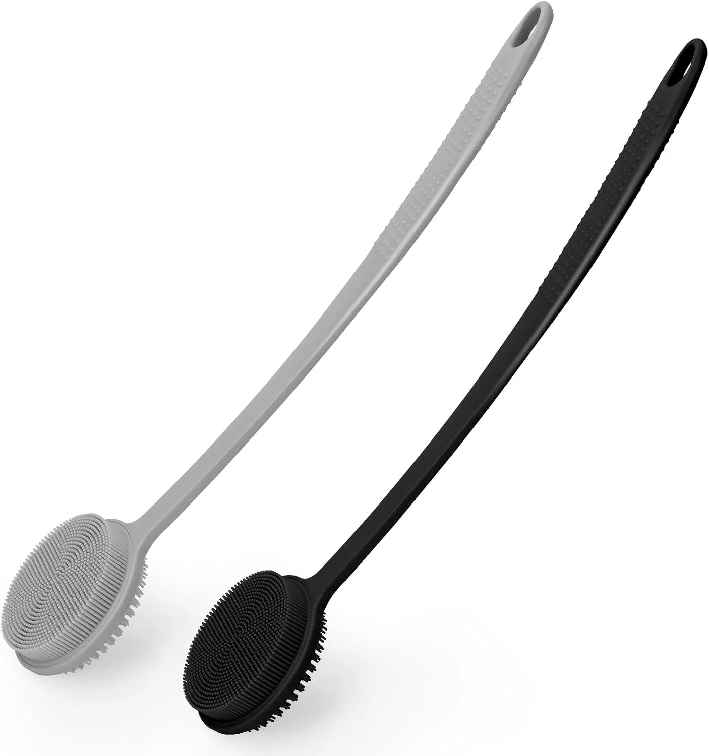 Силиконовая щетка для спины с длинной ручкой Vwmyq, Pack Of 2, Black And Grey