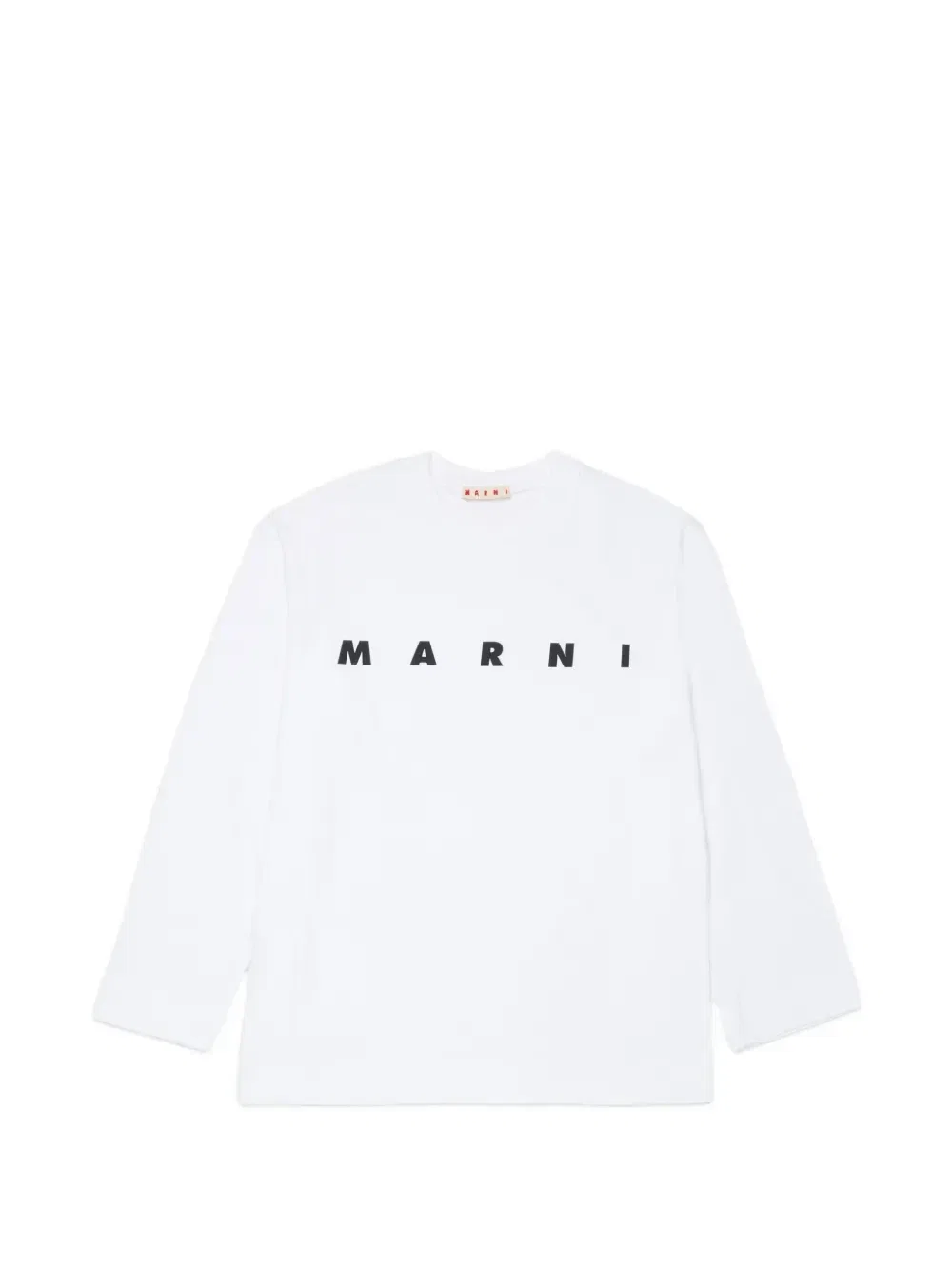 Футболка с длинным рукавом и принтом логотипа Marni Kids, белый