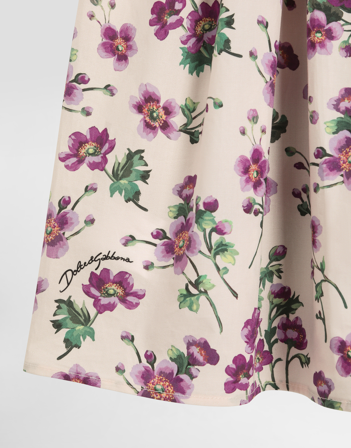 Платье из джерси и поплина с цветочным принтом Dolce&Gabbana, мультиколор — фото 4