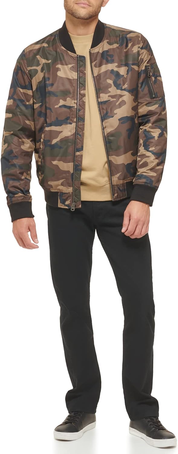 Легкая мужская куртка-бомбер Levi's MA-1 Flight на молнии, Camo Classic Unfilled — фото 2