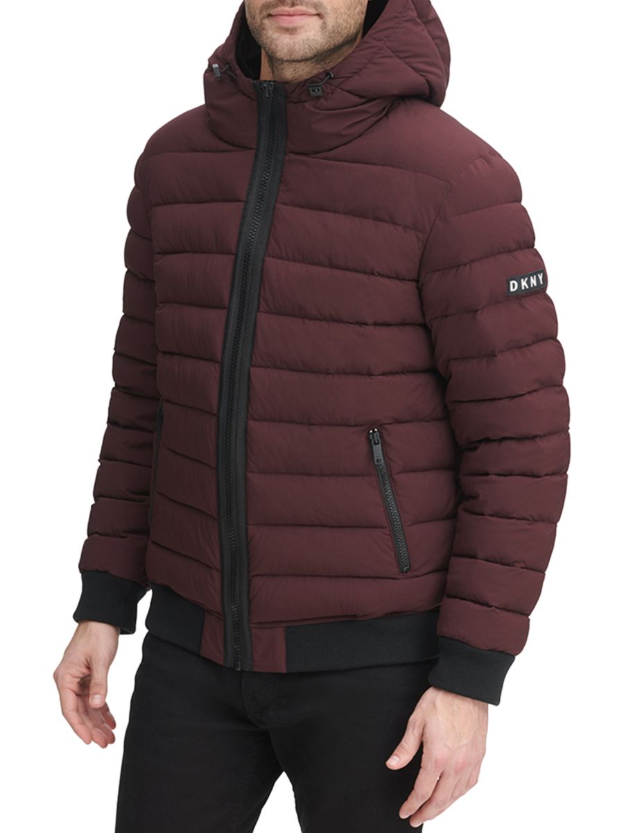 

Стеганая куртка-пуховик классического кроя DKNY, цвет Oxblood