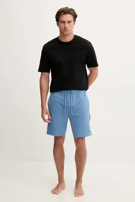 Пижамные шорты хлопок с эластаном Unique Shorts BOSS, синий — фото 2