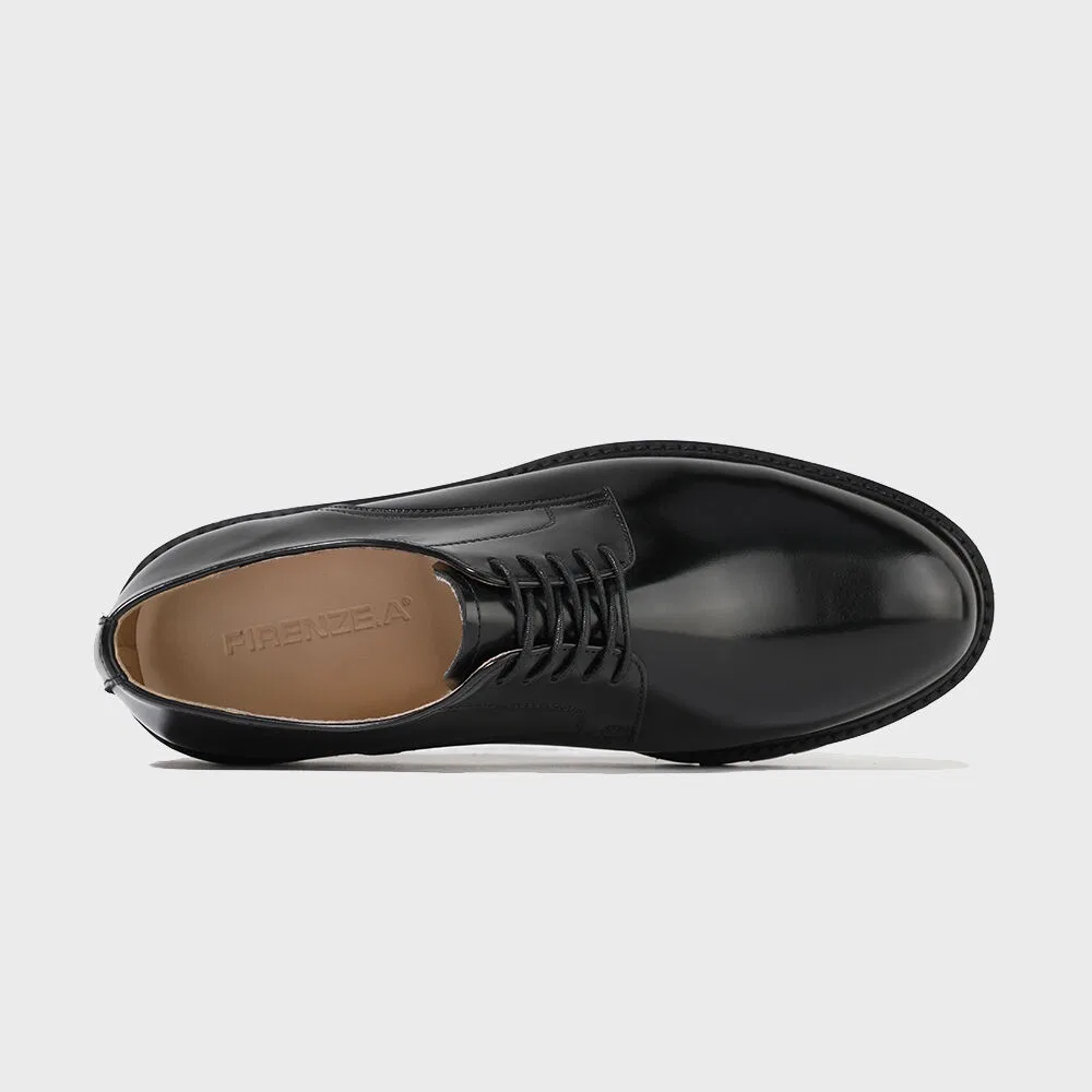 Мужские дерби Firenze.A Italian Vibram Commando Sole Glossy 8007, чёрные Box — фото 4