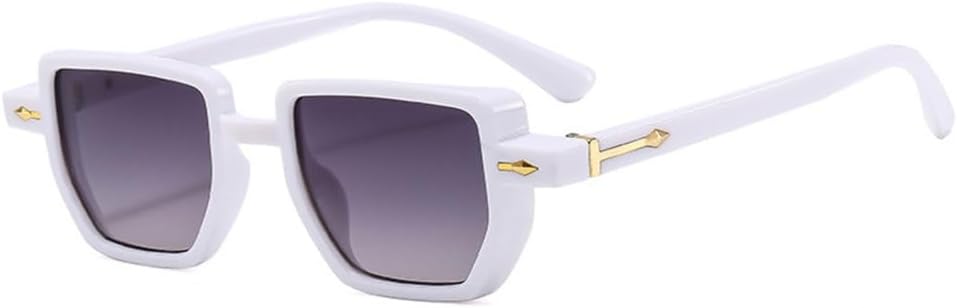 

Модные маленькие солнцезащитные очки для женщин UV400 в винтажном панк-стиле с заклепками, женские многоугольные очки, мужские солнцезащитные очки с градиентным покрытием generic, White Gray Gradient