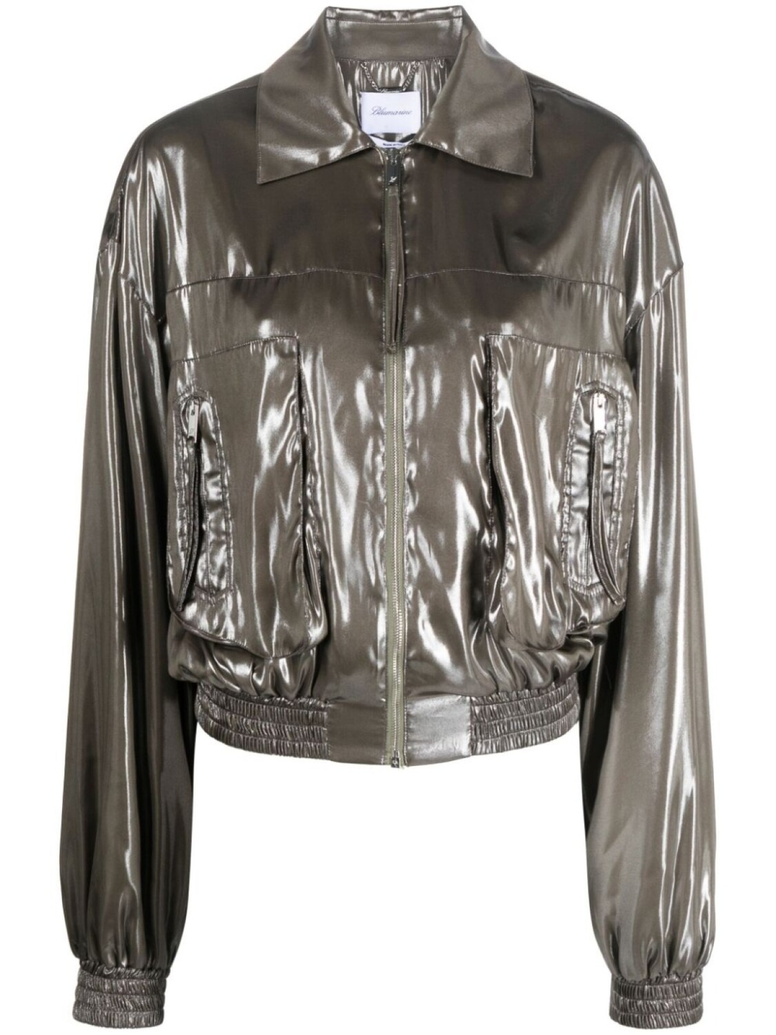 

Blumarine бомбер с эффектом металлик, серый