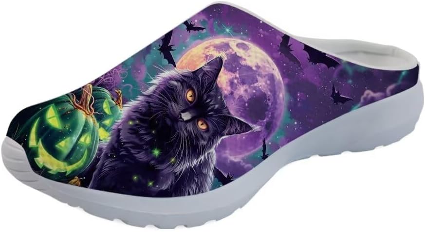 

Женские сабо-клоги Forchrinse Blue Palm Tree с сеткой, легкие для ходьбы, с мягкой поддержкой свода стопы, для работы, ухода за больными, фиолетовый