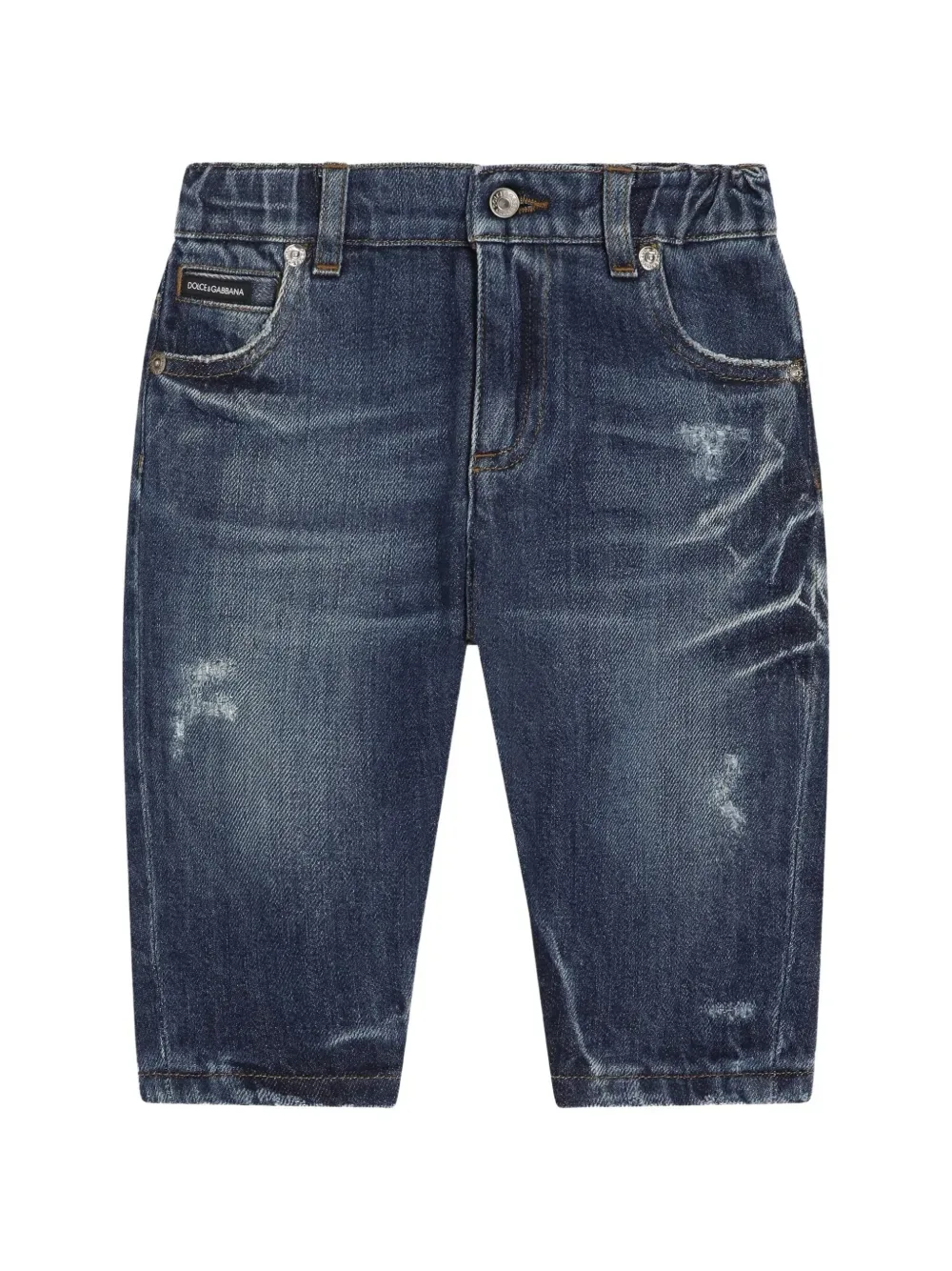 Джинсы из вареного денима Dolce & Gabbana Kids, синий