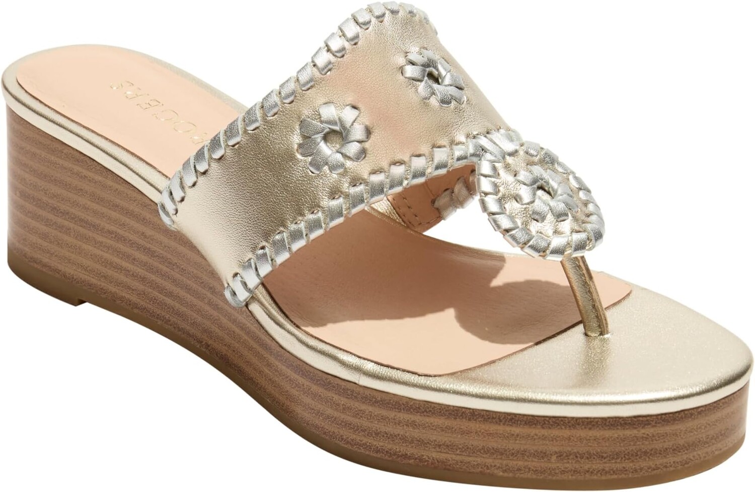 

Босоножки Jacks Mid Wedge - Stacked - Nappa Jack Rogers, цвет Platinum/Silver