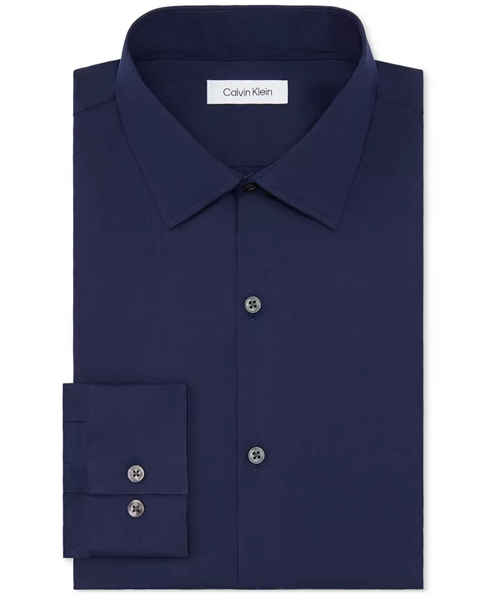 Мужская классическая рубашка Extra Slim Fit Calvin Klein, синий — фото 4