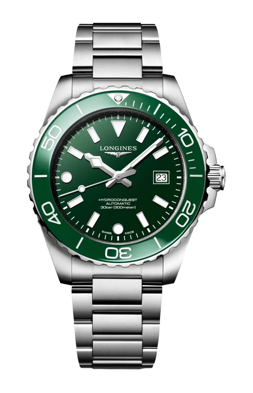 Гидроконквест 42 мм - L3.788.4.06.6 LONGINES, зеленый