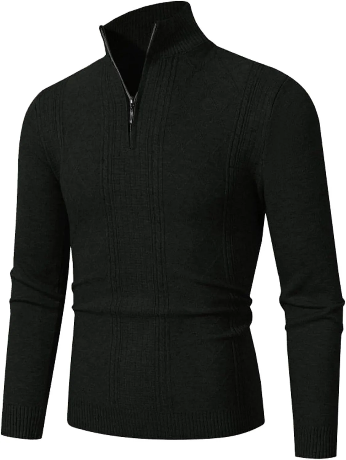 

Мужской свитер с четвертью молнии и воротником-поло