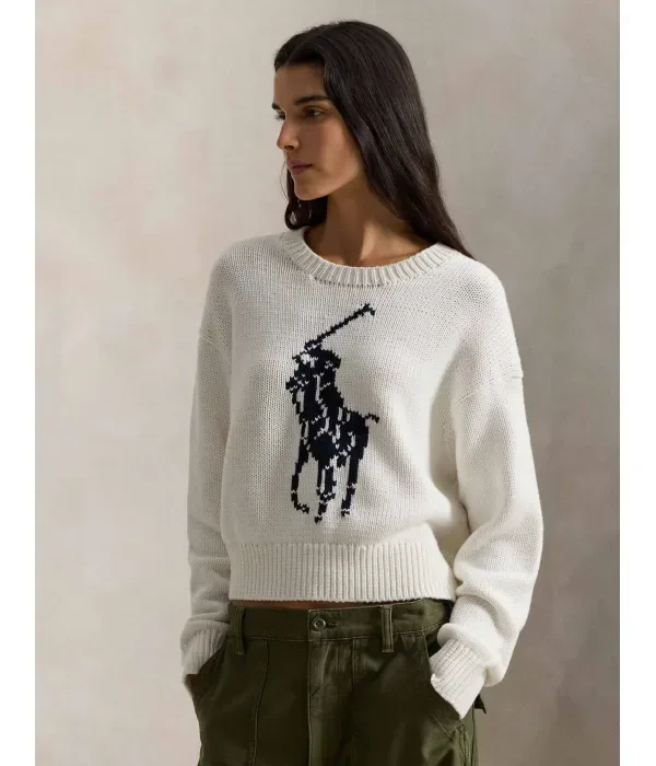 Свитер relaxed fit Polo Ralph Lauren, белый
