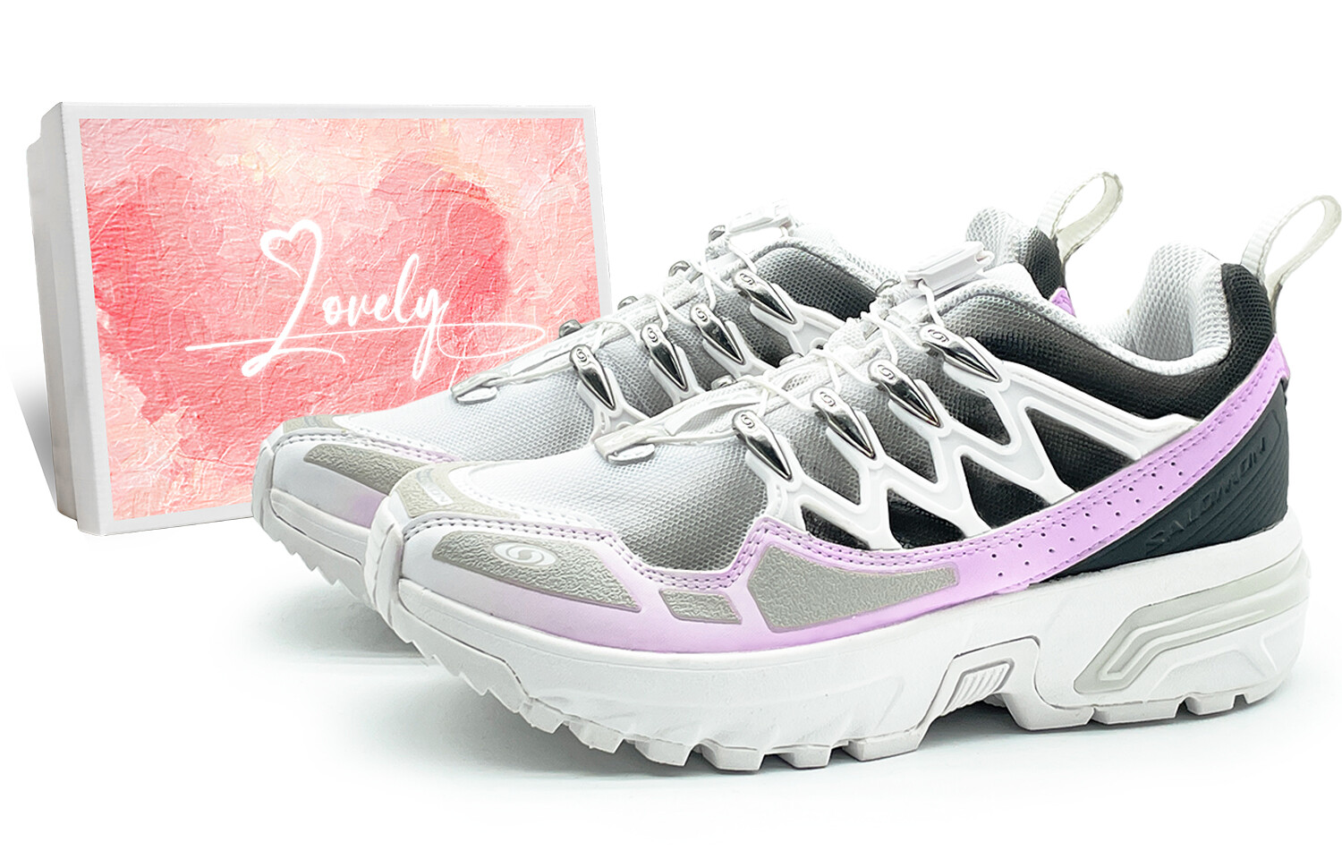 Кроссовки ACS + Lifestyle Shoes Unisex Low-Top Black/White/Purple Salomon