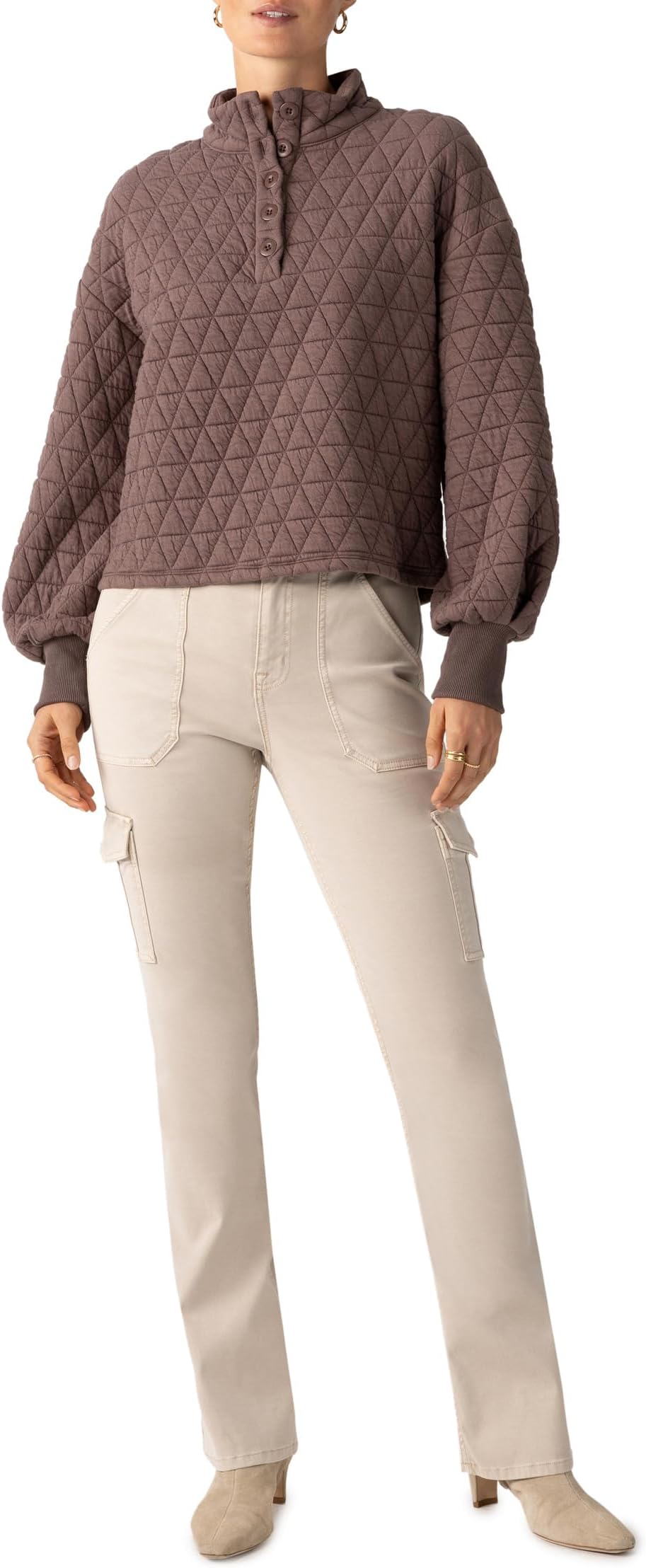

Свитер Sanctuary Quilted Button Up Popover, цвет Cocoa