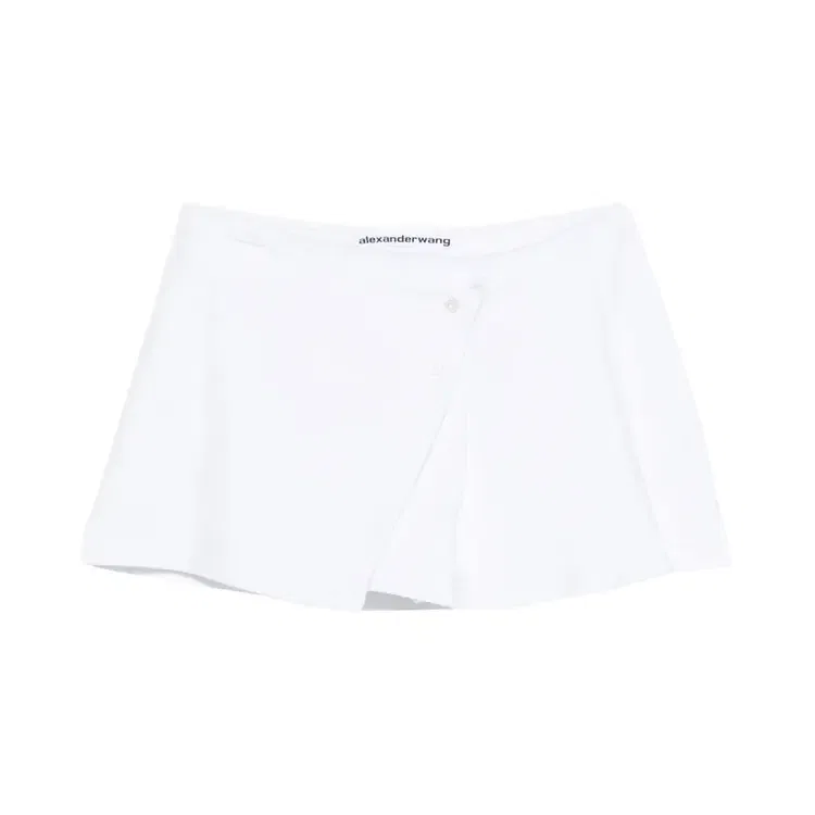 Мини-юбка с плиссировкой и запахом от Alexander Wang, белый