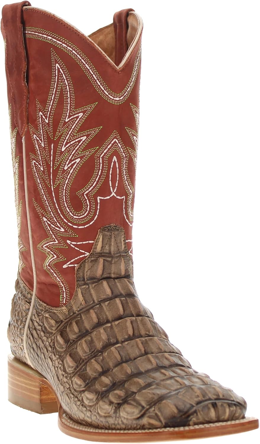 

Мужские ковбойские сапоги Vaccari Wade с широким квадратным носком из кожи с тиснением под аллигатора, Orix