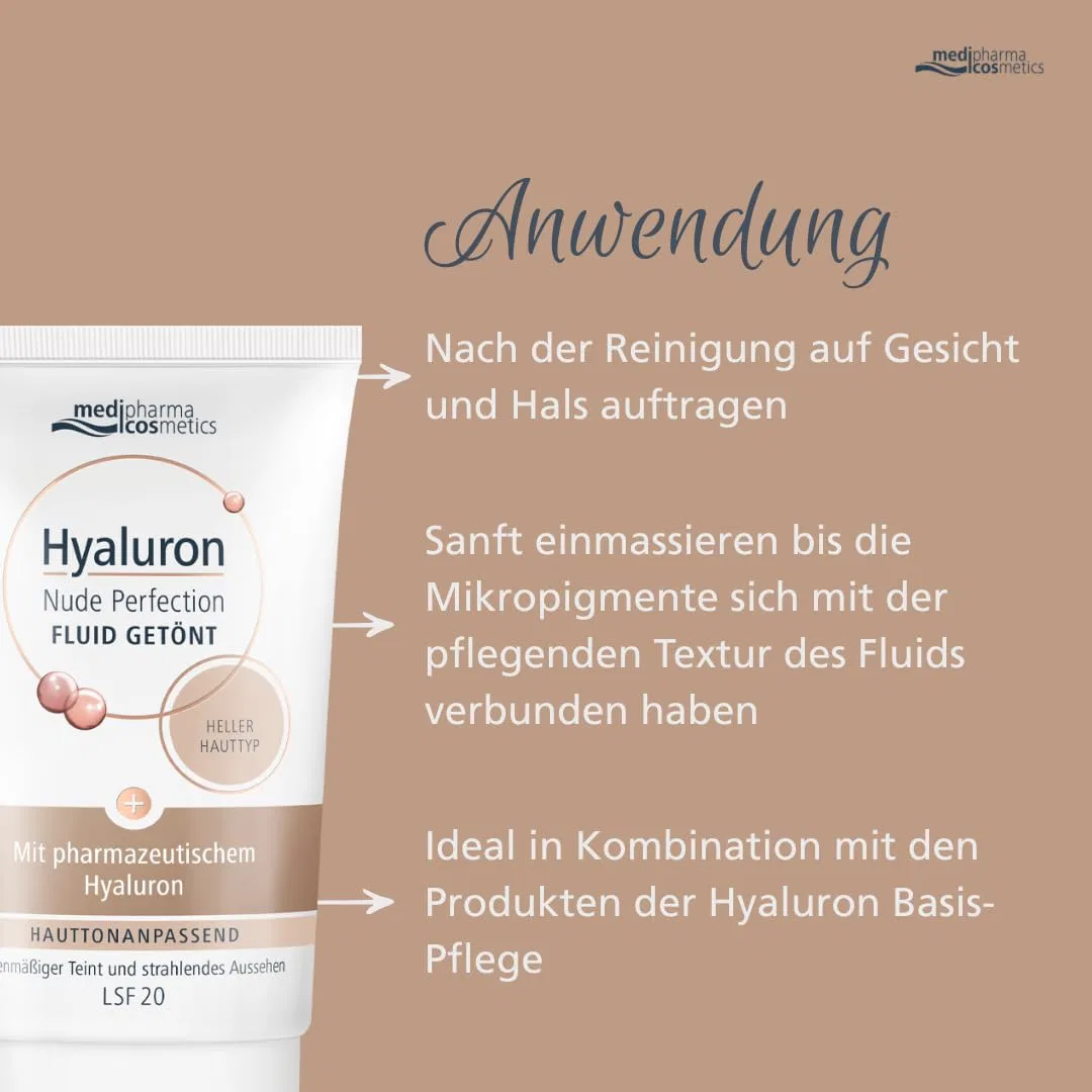 Флюид Medipharma Cosmetics — Легкий дневной Hyaluronic Nude Perfection с гиалуроновой кислотой и витамином А SPF, 50 мл — фото 4