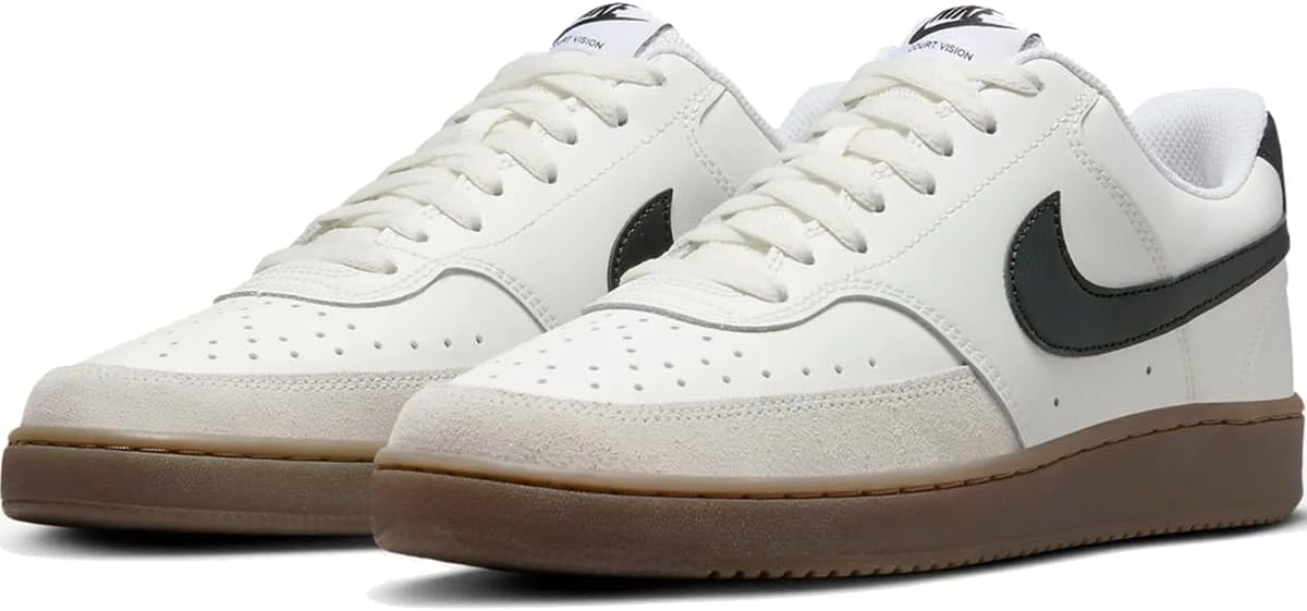 

Кроссовки Nike FQ8075-133 COURT VISION LO, парусное, светло-коричневый, белый/черный, подлинный японский продукт, Sail/Light All Wood Brown/White/Black