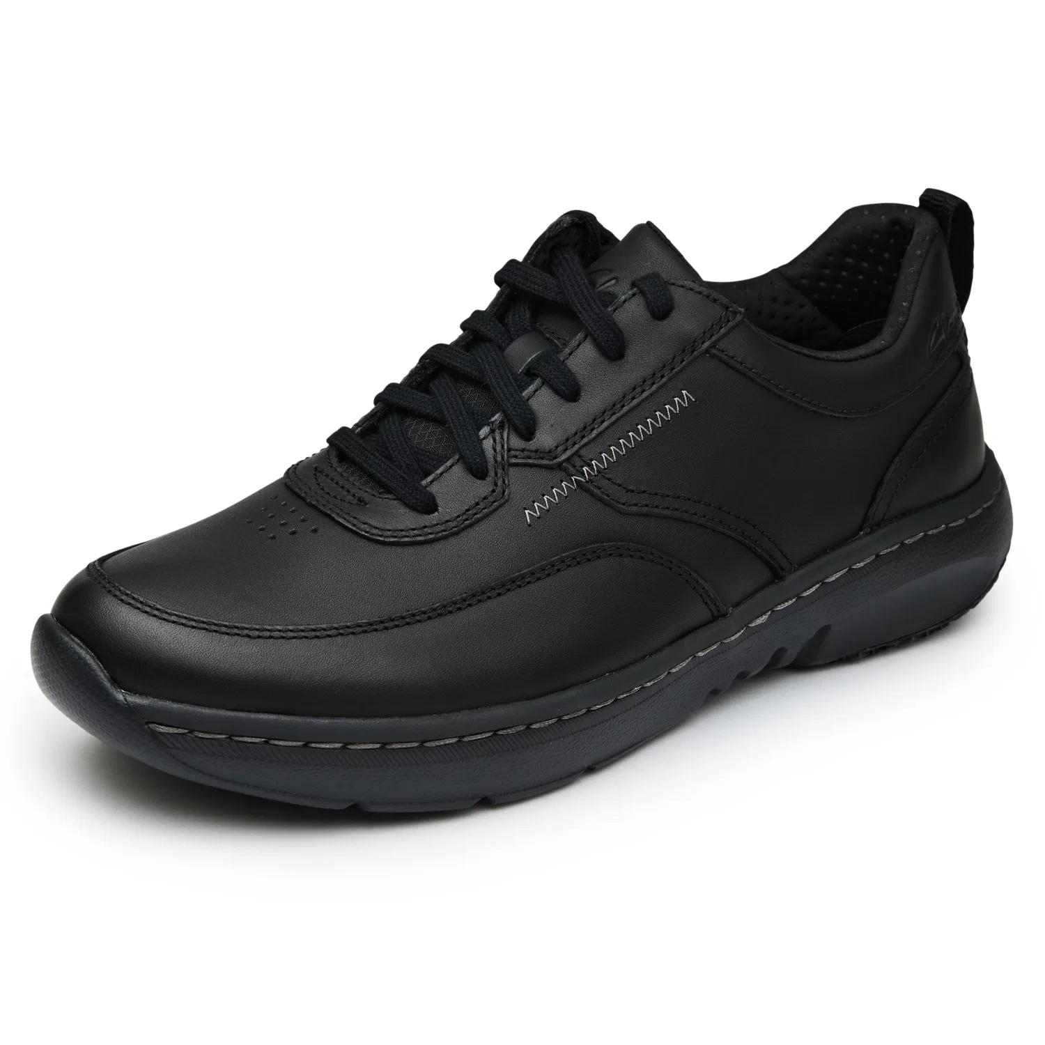 Мужские комфортные кожаные кеды чёрные от Clarks
