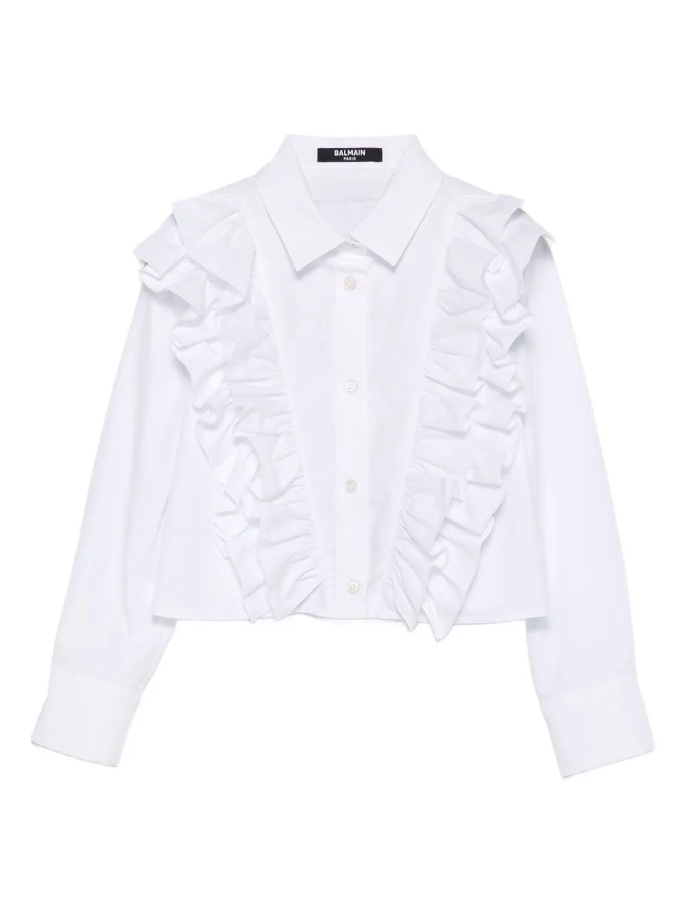 

Рубашка с оборками Balmain Kids, белый
