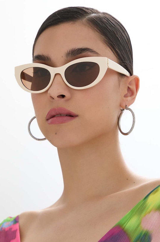 

Солнцезащитные очки Saint Laurent, бежевый