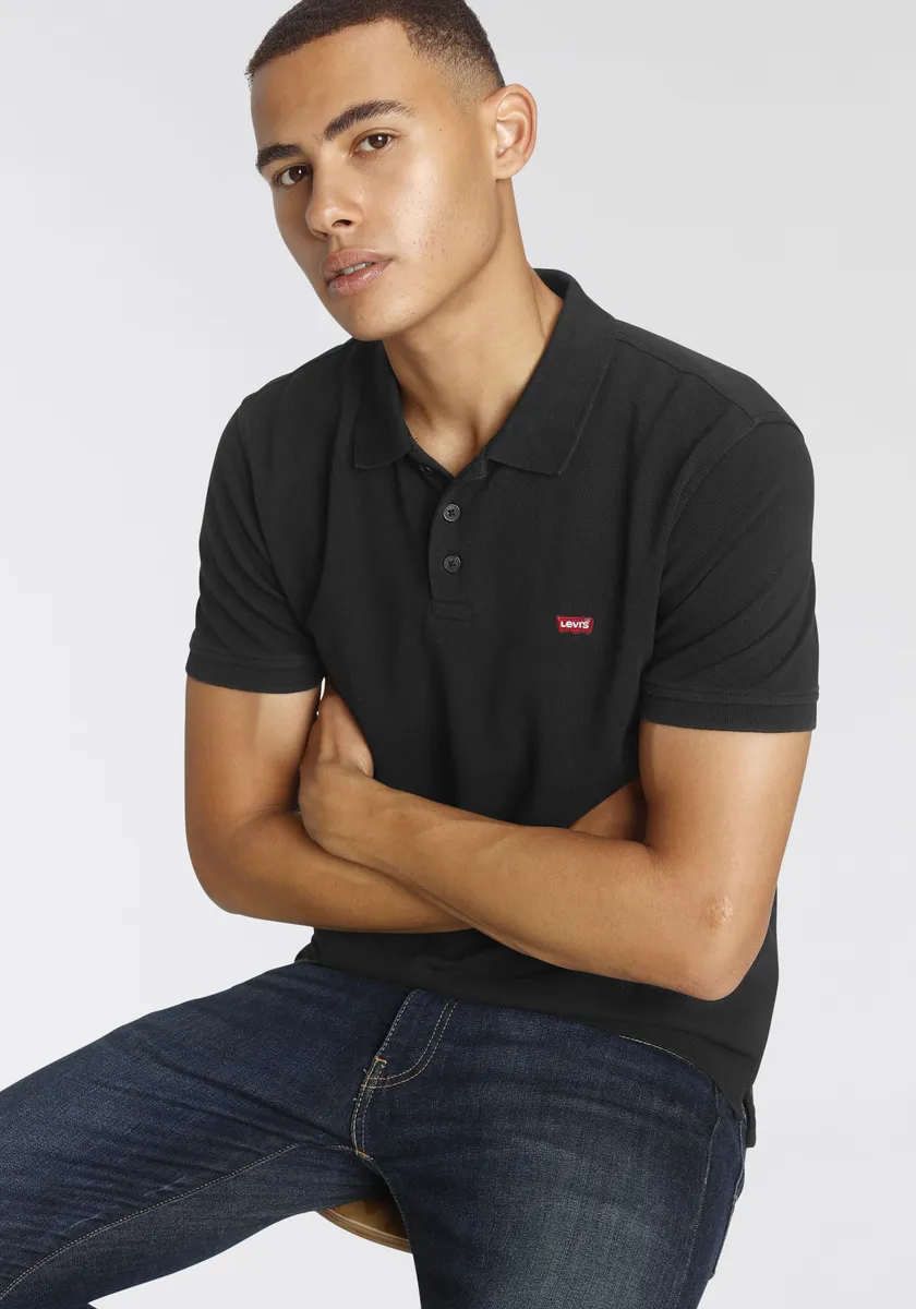 Рубашка-поло Levi's "LE NEW LEVIS HM POLO" с маленьким логотипом в виде крыла летучей мыши, черный — фото 2