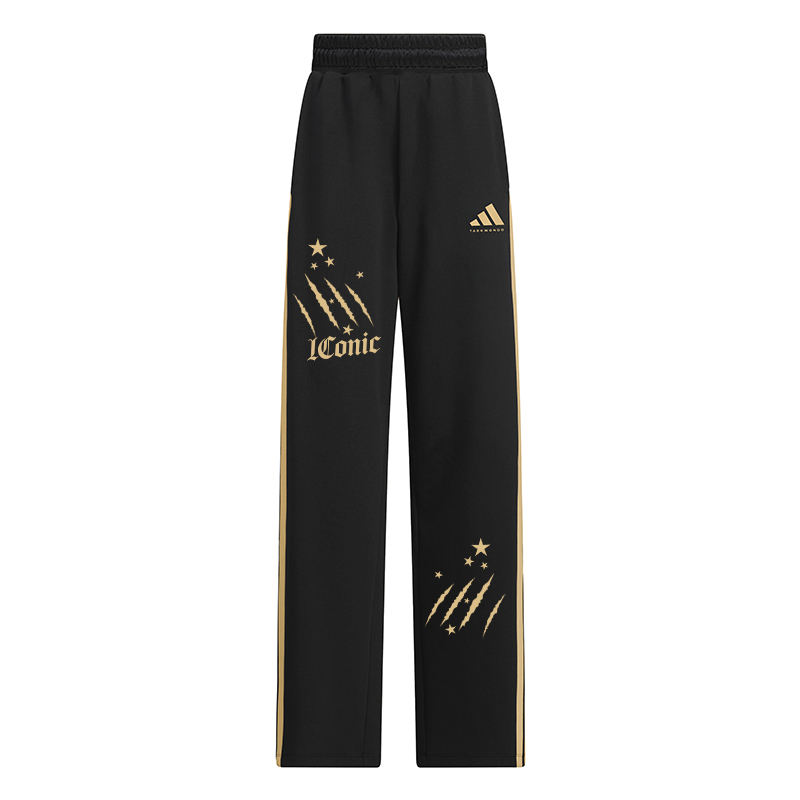 

Повседневные брюки унисекс, прямого кроя Adidas, черный золото[dotted star paw]