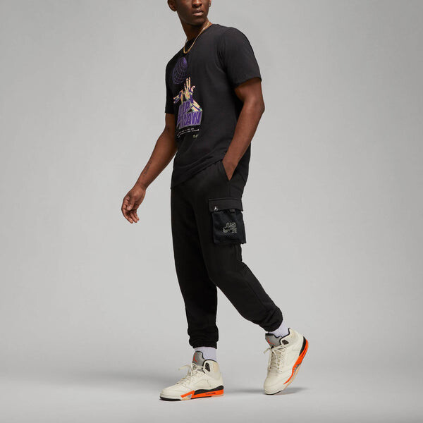 Спортивные штаны Air Jordan Jumpman Solid Color Mesh Big Pocket Breathable Lacing Sports Pants Black, черный — фото 3