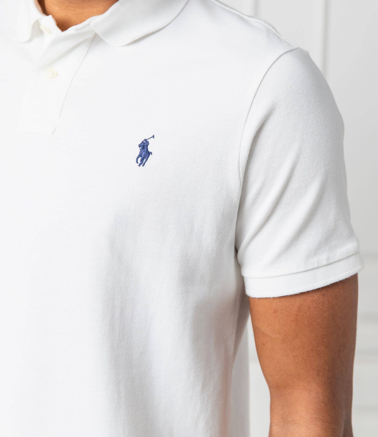 Поло POLO RALPH LAUREN slim fit, белый — фото 4