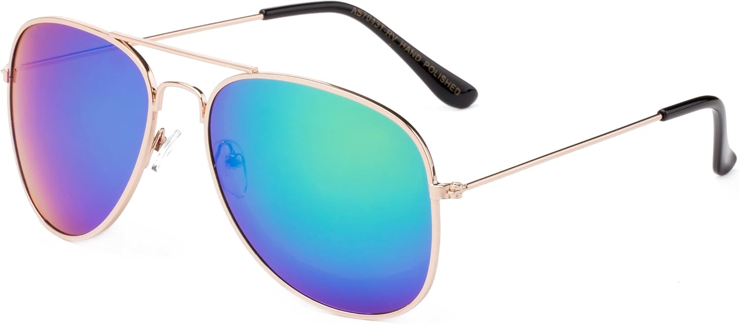 

Newbee Fashion - Классические солнцезащитные очки-авиаторы с зеркальными линзами, металлической оправой, для мужчин и женщин, с защитой от УФ-излучения Newbee Fashion Sunglasses, Gold/Green