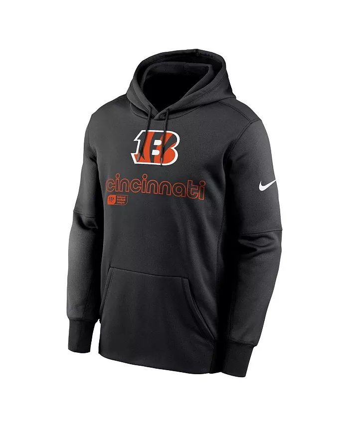 Мужская черная толстовка с капюшоном Cincinnati Bengals Performance Pullover Hoodie Nike — фото 2
