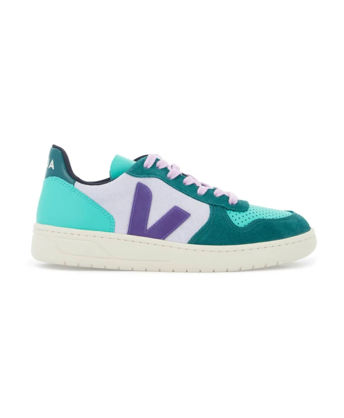 

Кроссовки из кожи без хрома с логотипом из трубчатой ткани Veja, мультиколор