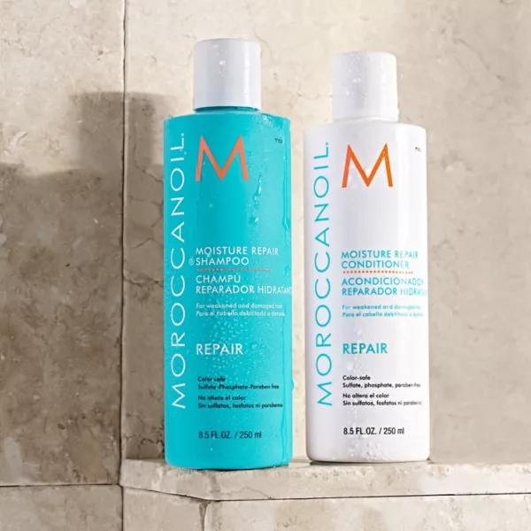 Увлажняющий восстанавливающий шампунь Moroccanoil, объем 241 мл — фото 2