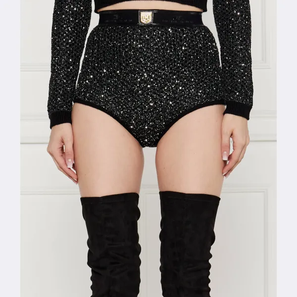 

Облегающие шорты с добавлением шерсти Elisabetta Franchi, черный