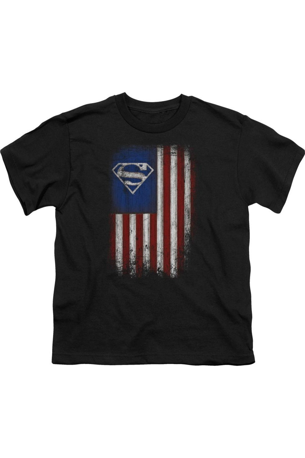 

Футболка с коротким рукавом для детей "Superman Old Glory Shield" Gildan, черный