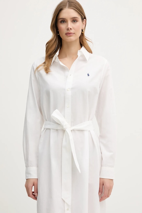 Платье с добавлением льна Polo Ralph Lauren, бежевый — фото 4