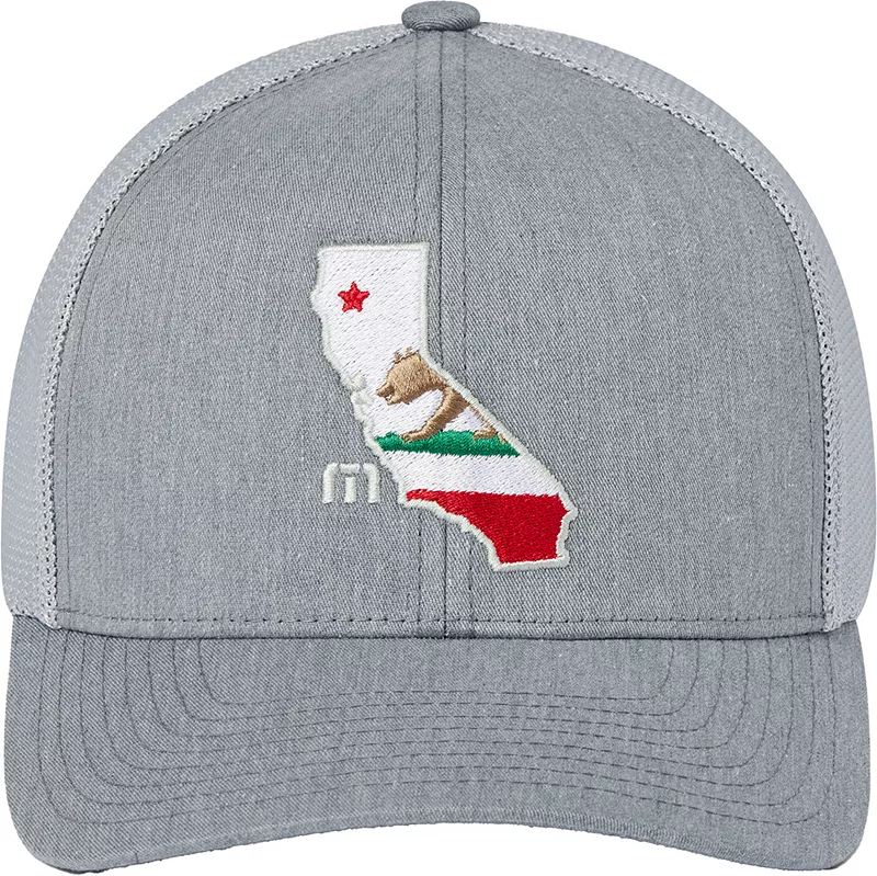 

Мужская кепка для гольфа TravisMathew Skater 3.0 CA State, цвет Heather Grey