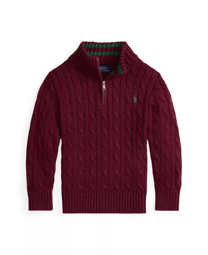 

Мальчики 2-7 лет свитер с длинными рукавами Polo Ralph Lauren, синий