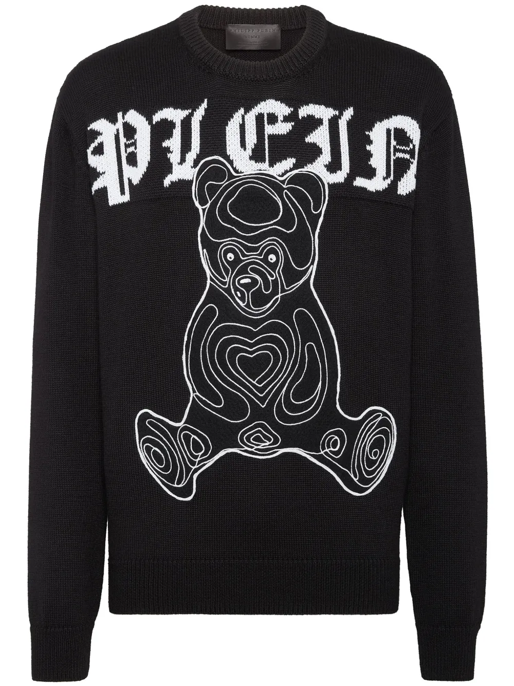 

Шерстяной джемпер с принтом Philipp Plein, черный