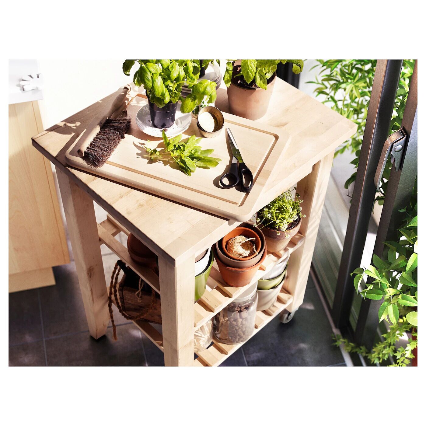 Тележка сервировочная, берёза, 58х50 см, BEKVÄM IKEA — фото 4