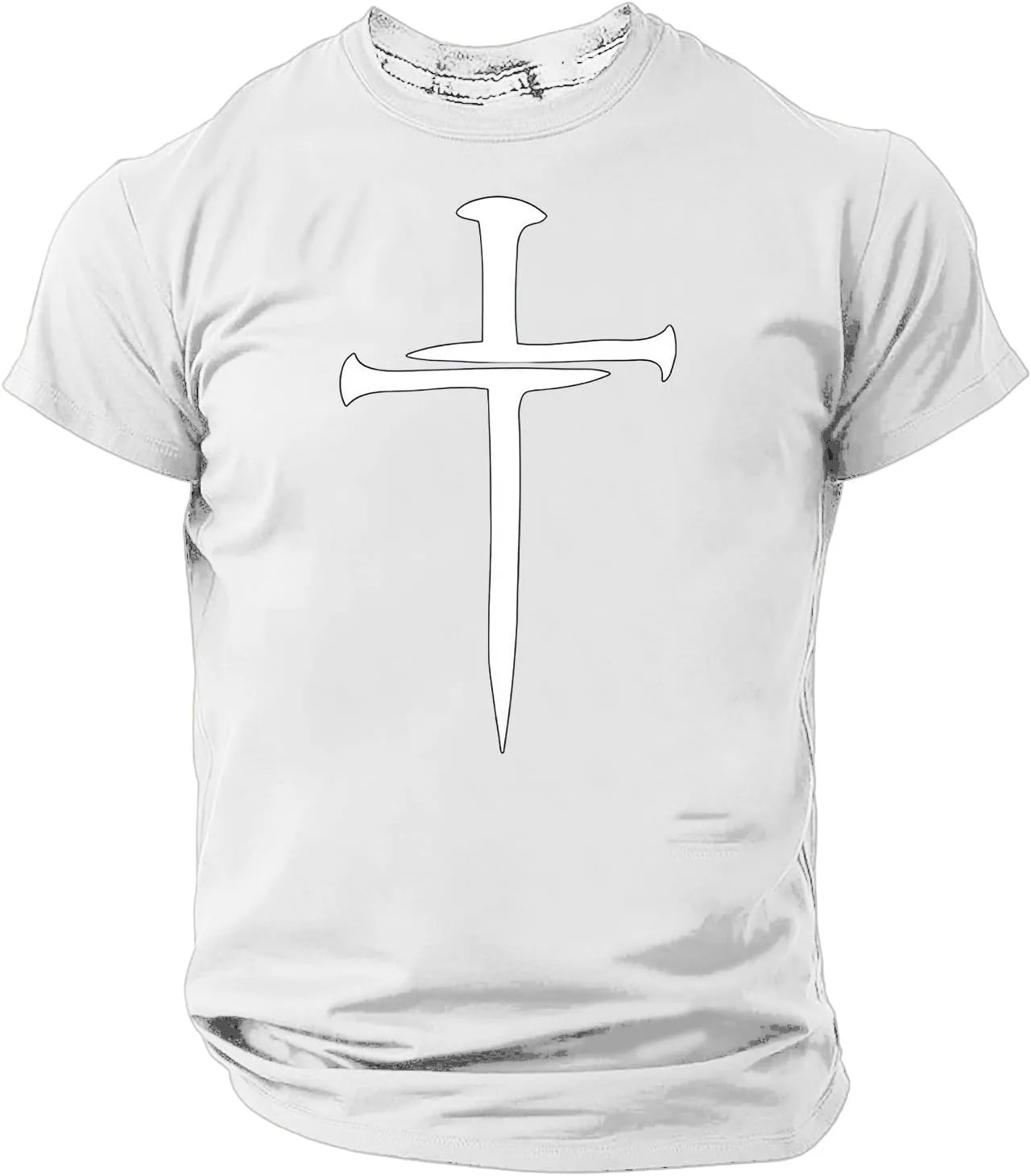 Мужская футболка с принтом Cross Print, короткий рукав, летняя