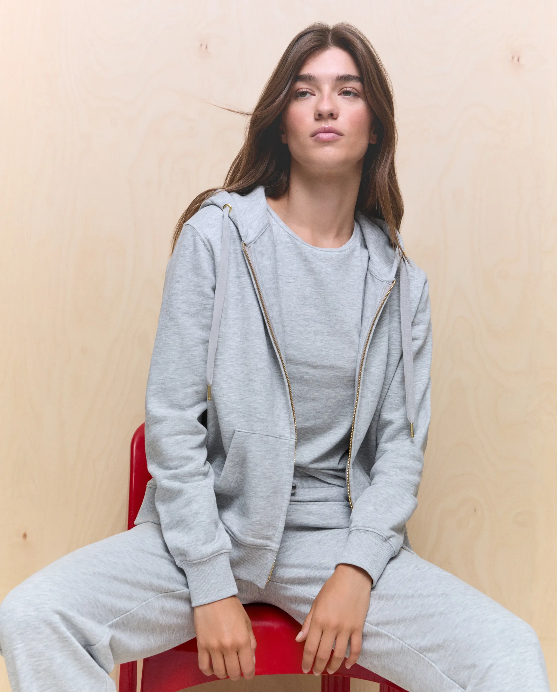 

Женская толстовка на молнии с капюшоном Easy Wear, светло-серый