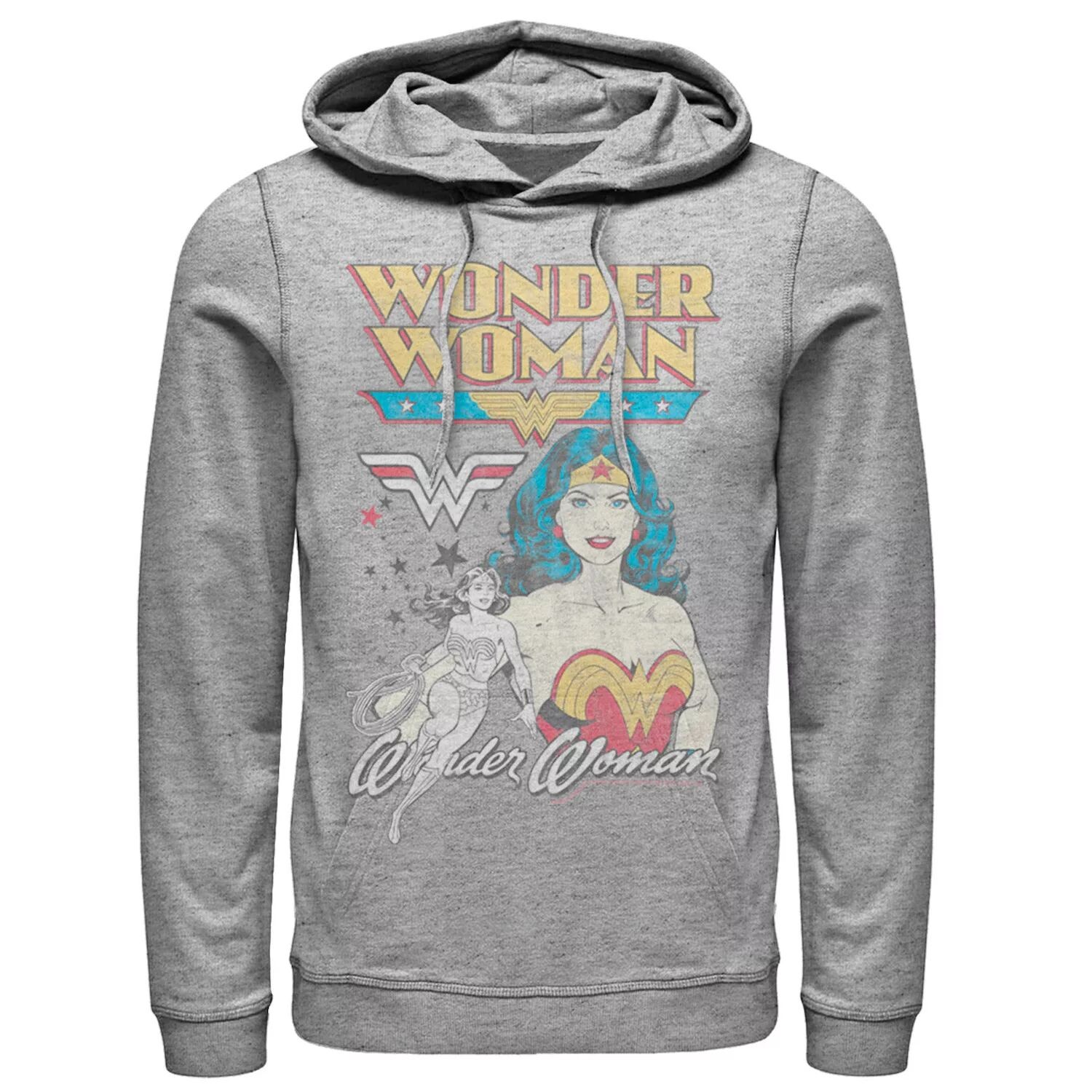 

Мужская винтажная толстовка Wonder Woman DC Comics, Серый, Мужская винтажная толстовка Wonder Woman DC Comics
